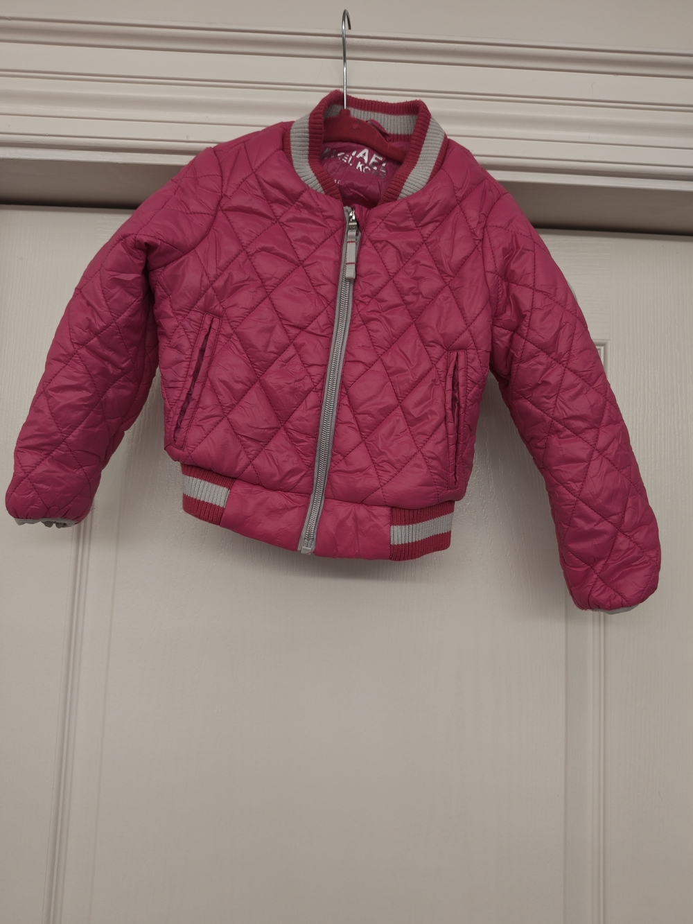 MICHAEL Michael Kors Girls' Quilted Hot Pink Bomber Jacket